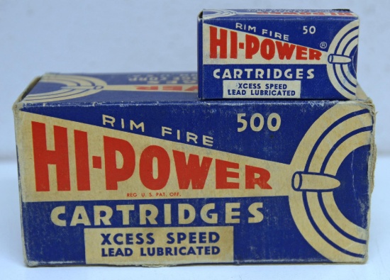 Vintage Brick Box with 8 Boxes Federal Hi-Power Xcess Speed .22 LR Cartridges Ammunition - Brick box