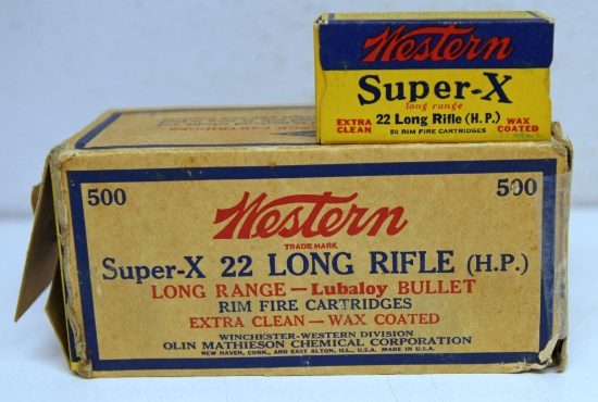 Full Vintage Brick Western Super-X .22 LR HP Cartridges Ammunition...