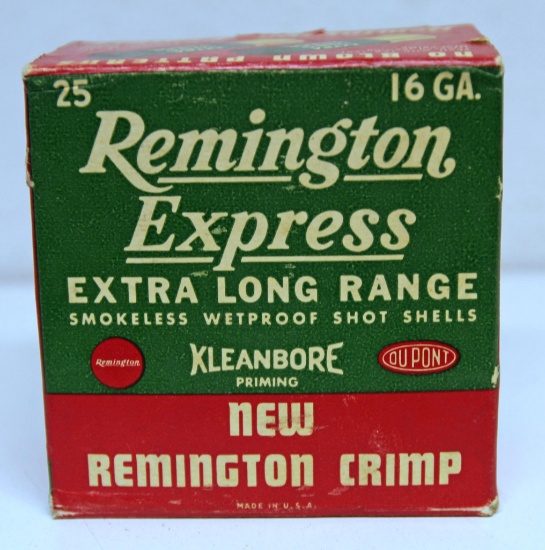 Full Vintage Box Remington Express 16 Ga. 2 3/4" Shotshells Ammunition...