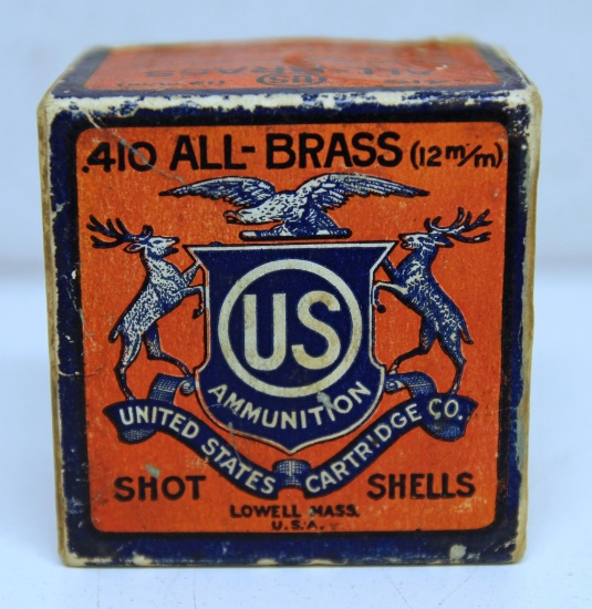 Full Two Piece Box U.S. Cartridge Co. .410 Ga. All Brass Shotshells Ammunition...