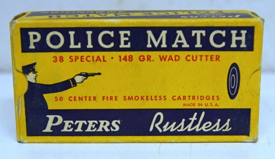 Full Vintage Box Peters .38 Special Police Match Cartridges Ammunition...