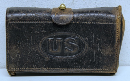 Indian Wars U.S. Cavalry McKeever...Leather Cartridge Pouch, 10 Rounds .45-70 Cartridges with U.S.C.