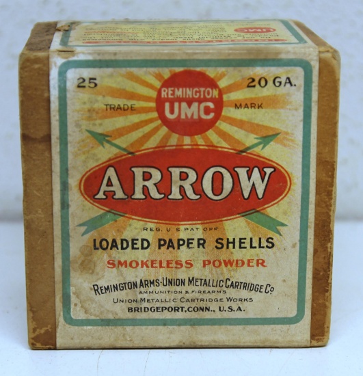 Full Vintage Sealed Two Piece Box Remington UMC Arrow 20 Ga. Shotshells...Ammunition...