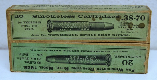 Full Vintage Two Piece Box Winchester .38-70 Cartridges Ammunition for Model 1886 Winchester... - th