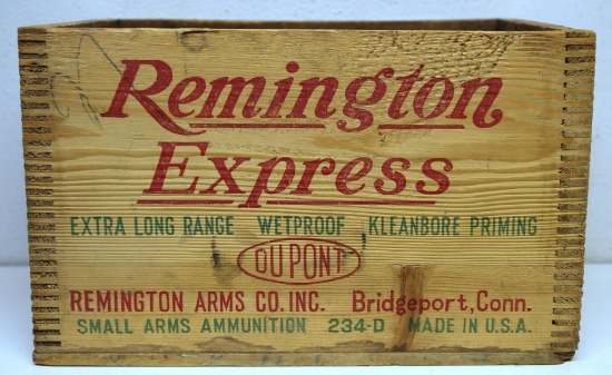 Remington Express 12 Ga. Shotshells Wooden Ammo Box...