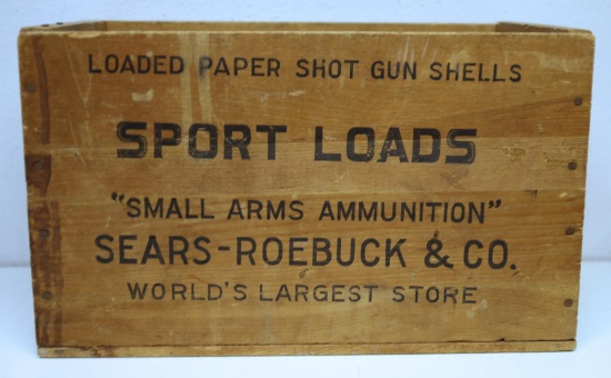 Sears-Roebuck & Co. Xtra...Range Sport Loads 12 Ga. Shotshells Wooden Ammo Box...
