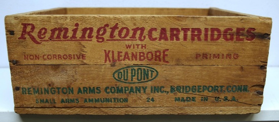Remington .25-35 Winchester Cartridges Wooden Ammo Box...