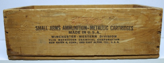 Winchester Western Super-X .264 Winchester Magnum Cartridges Wooden Ammo Box...