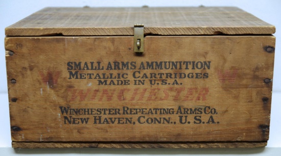 Winchester Super Speed .22 LR Cartridges Wooden Ammo Box, Hinged Lid and Inside Partitions Added...