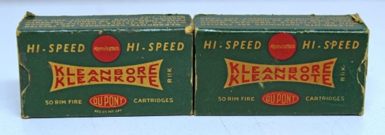 2 Full Vintage Boxes Remington Kleanbore...KleanKote....22 Short Cartridges Ammunition...