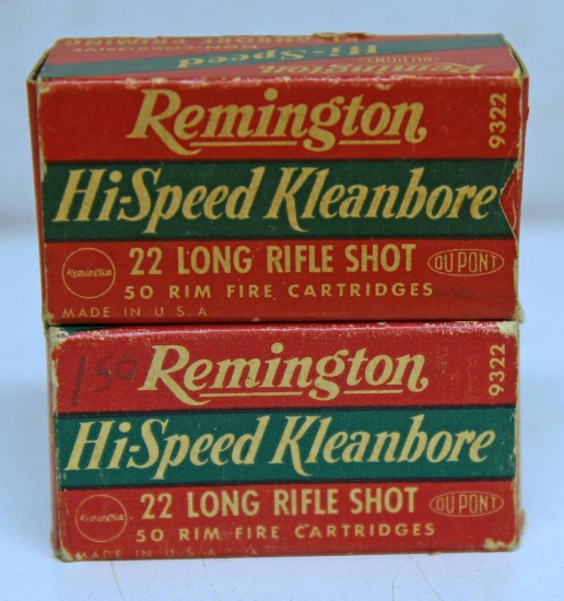 2 Full Vintage Boxes Remington .22 LR Shot Cartridges Ammunition...