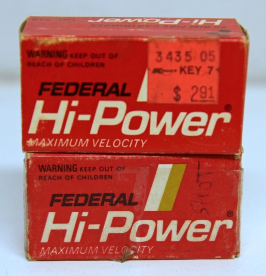 2 Full Vintage Boxes Federal Hi-Power .22 LR Bird Shot Cartridges Ammunition...