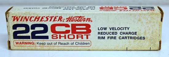 Full Vintage Box of 100 Winchester Western .22 CB Short Cartridges Ammunition...