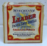 Full Vintage Sealed Two Piece Box Winchester Leader 20 Ga. Shotshells...