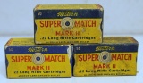 3 Full Vintage Boxes Western Super Match Mark II .22 LR Cartridges Ammunition...