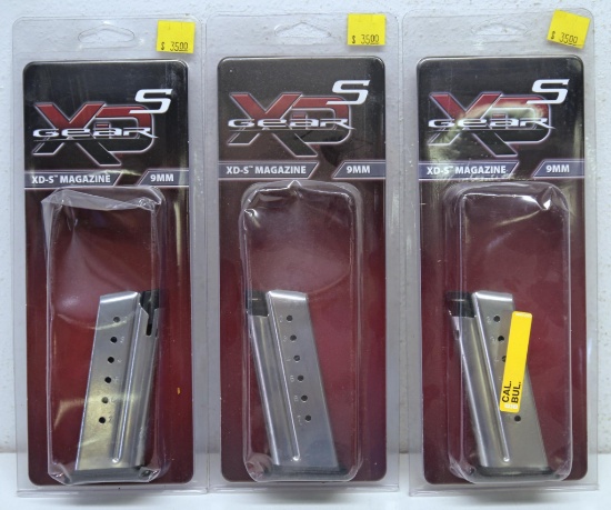 3 New XD-S Springfield Armory 9 mm 7 Round Magazines...