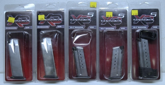 5 New Springfield Armory XD-S 9 mm Magazines - 1 XDS09061, 2 XDS0907, 2 XD5016...