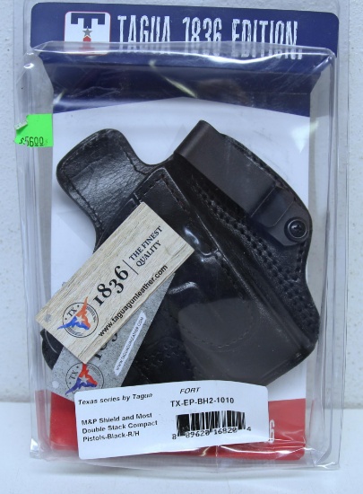 New Tagua...1836 Edition Texas Series Fort Black Right Hand Leather Holster for M&P Shield and most