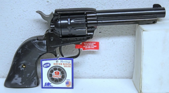 Heritage Rough Rider .22 LR Single Action Revolver, New in Box 9 Shot 4 3/4" Barrel Black Pearl
