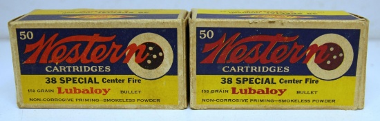 2 Full Vintage Boxes Western .38 Special 158 gr. Cartridges Ammunition...