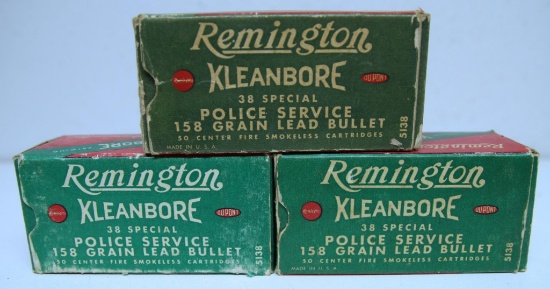 3 Full Vintage Boxes Remington .38 Special Police Service 158 gr. Cartridges Ammunition...