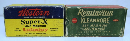 Full Vintage Box Remington .357 Mag. and Full Vintage Box Western Super-X .357 Magnum 158 gr.