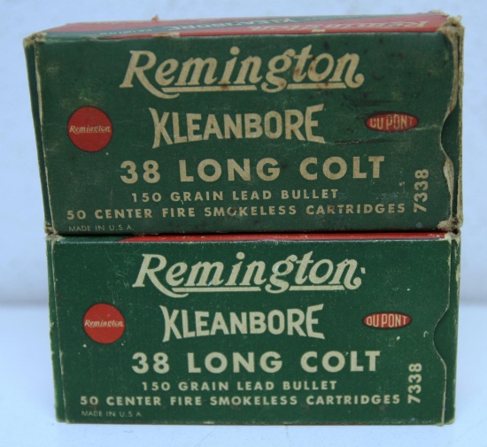 2 Full Vintage Boxes Remington .38 Long Colt Cartridges Ammunition...