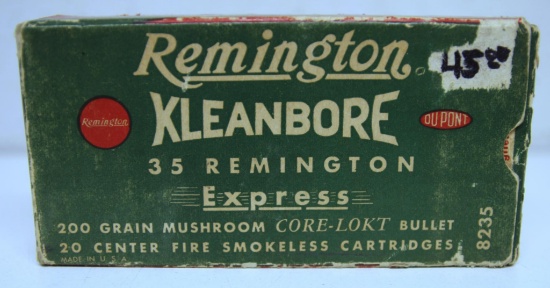 Full Vintage Box Remington .35 Remington Cartridges Ammunition...