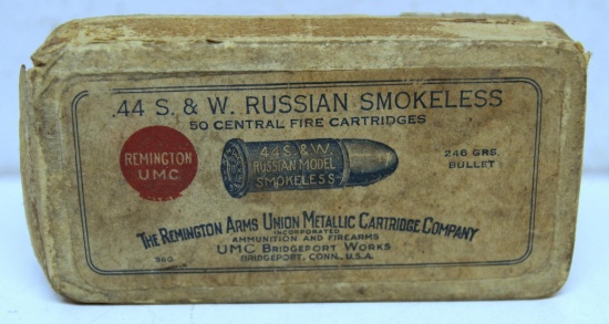 Full Vintage Two Piece Box Remington UMC .44 S&W Russian Model Cartridges Ammunition...