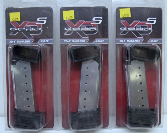 3...New XDS Gear .45 ACP 7 Round Magazines...
