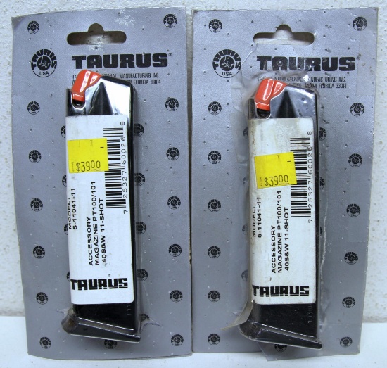 2 New Taurus .40 S&W 11 Shot Magazines...