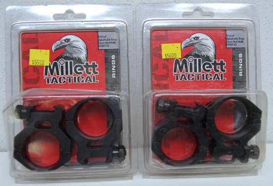 2 New Sets Millett Tactical Scope Rings 35 mm Medium, Matte, Detachable...