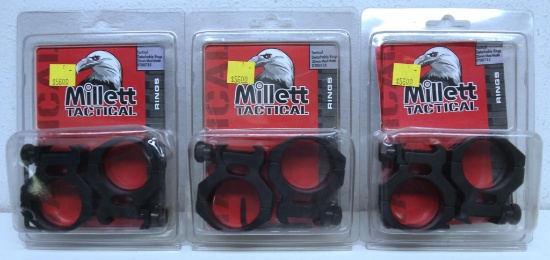 3 New Pairs Millett Tactical Detachable Scope Rings 35 mm Medium, Matte...