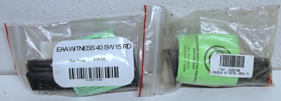 2 New EAA Corp. Witness .40 S&W 15 Round Magazines...