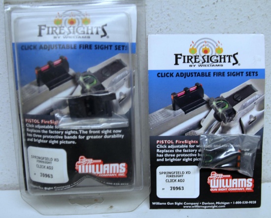 2 New Sets Williams Fire Sights for Springfield XD, Click Adjustable...