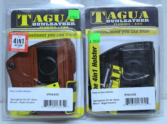 2 New Tagua...The 4 in 1 Holster Leather Holster for Springfield XD 40/9 mm...Right Hand - Black and