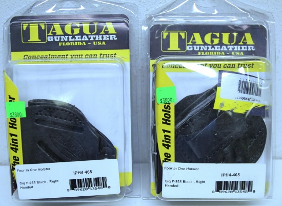 2 New Tagua...Black...4 in 1 Leather Holsters for Sig P-938, Right Hand...