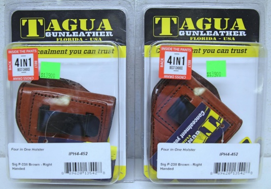 2 New Tagua...Brown...4 in 1 Leather Holsters for Sig P-238 Right Hand...
