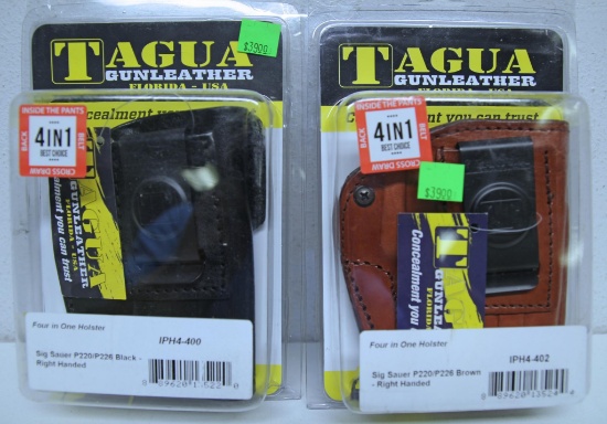 2 New Tagua 4 in 1 Leather Holsters for Sig Sauer...P220/P226 Right Hand - Black and Brown...