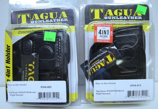 2 New Tagua...Black 4 in 1 Leather Holsters for Sig Sauer P220/P226 Right Hand...
