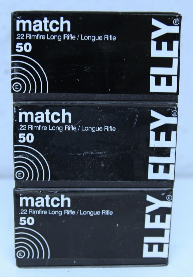 3 Full Boxes Eley Match .22 LR Cartridges Ammunition...