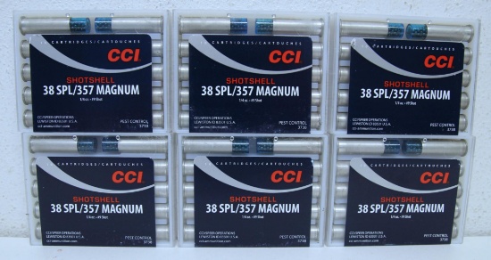 6 Full Boxes of 10 CCI .38 Spl./.357 Mag. Shotshell Cartridges Ammunition...