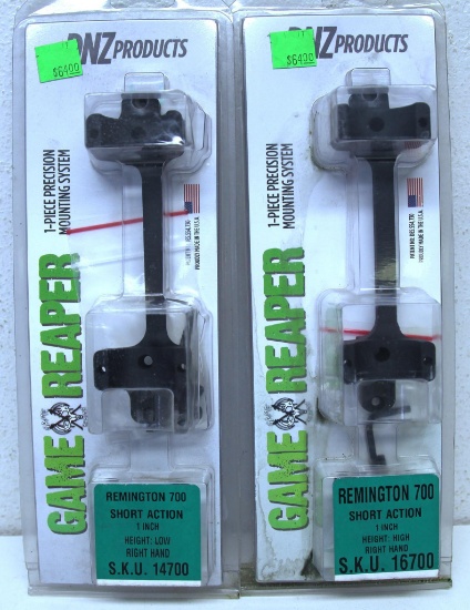 2 New DNZ Products Game Reaper One Piece Precision 1" Scope Mounting System for Remington .700 Short