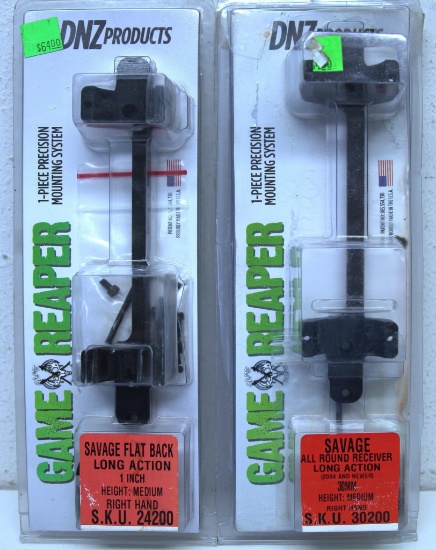 2 New DNZ Products Game Reaper One Piece Precision Scope Mounting Systems - 1" for Savage Flat Back