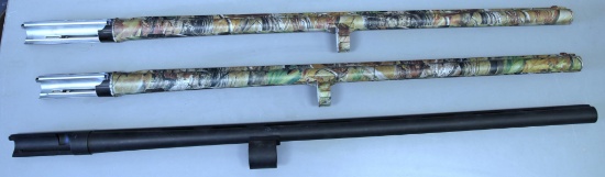 3 Shotgun Barrels - 2 Stoeger 12 Ga. Camo...26" Barrels with 1 3" and 1 3 1/2" Chamber - Black 12 Ga