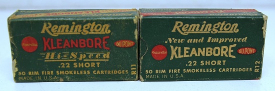 2 Different Full Vintage Boxes Remington .22 Short Cartridges Ammunition...