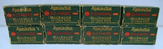 8 Full Vintage Boxes Remington .22 LR Cartridges Ammunition...