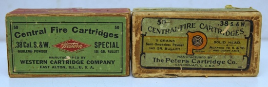 Full Vintage Two Piece Box Western .38 Cal. S&W Special - Box has lots of tape and Partial Vintage