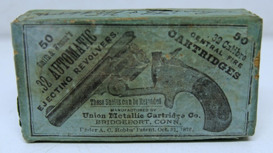 Partial Vintage Two Piece Box of 48 Union Metallic Cartridge Co. .32 Automatic Ejecting Revolvers