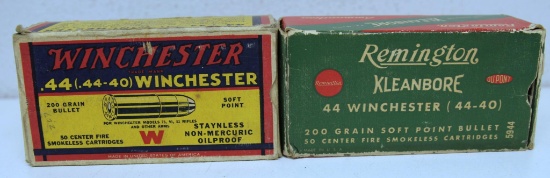 Partial Vintage Box of 45 Winchester .44-40 Winchester and Partial Vintage Box of 20 Remington